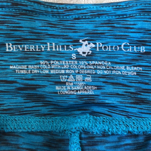 BEVERLY HILLS POLO CLUB SMALL TURQUOISE MIX CROPPED CAPRIS YOGA ATHLETIC - #408 - Picture 3 of 9